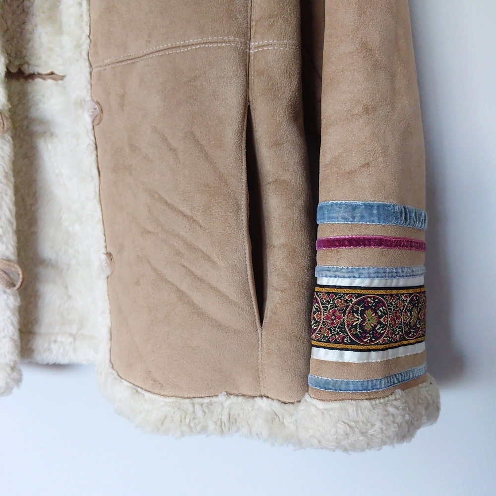 Coldwater Creek Faux Suede Sherpa Lined Jacket Psm View 4